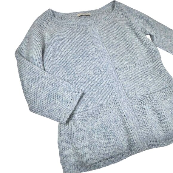 Vintage Prada Wool Cardigan SZ 6  Blue Fitted Preppy Luxury Old Money Preppy - Picture 5 of 12